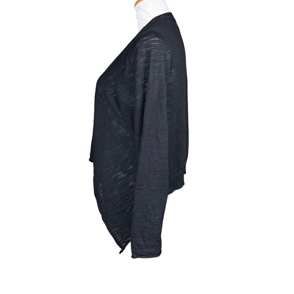 Torrid Black Slub Knit Open Front Draped Waterfall Cardigan Plus Size 2 2X - Picture 7 of 11